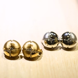 Lilac - MIYOCO Fine Jewllwey Collection Nature's Beauty Yellow gold and White gold earrings