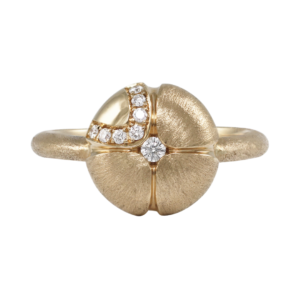 Lilac Diamond Yellow Gold RIng