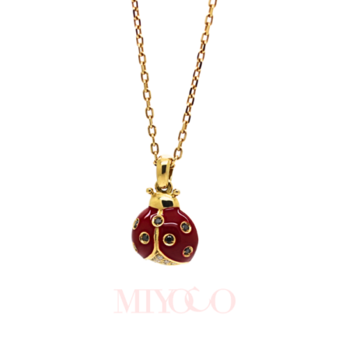 Baby Coccinella Happy Red in 18k Yellow Gold Front