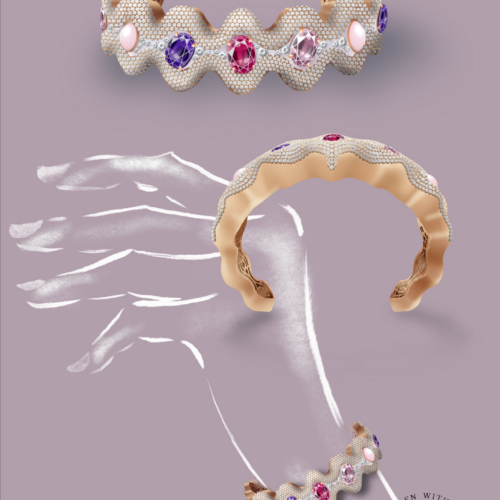 Love Overflow Bangle Digital Drawing