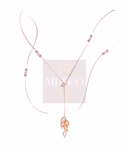 Bayside Komorebi Pink Opal Lariat necklace