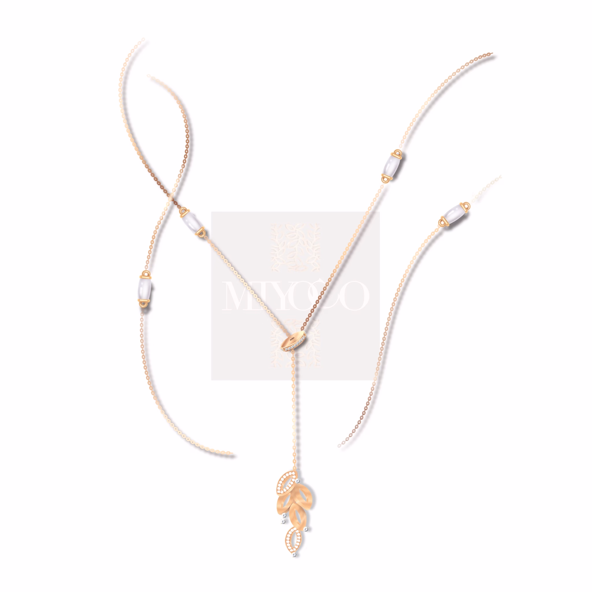 Bayside Lariat Necklace Snow version - Kogolong Bayside Lariat Necklace Snow version - Kogolong