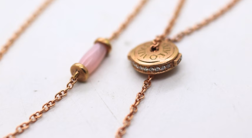 Bayside Lariat Necklace Sunset version with Pink Opal Bayside Lariat Necklace Sunset version with Pink Opal