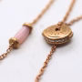 Bayside Lariat Necklace Sunset version with Pink Opal
