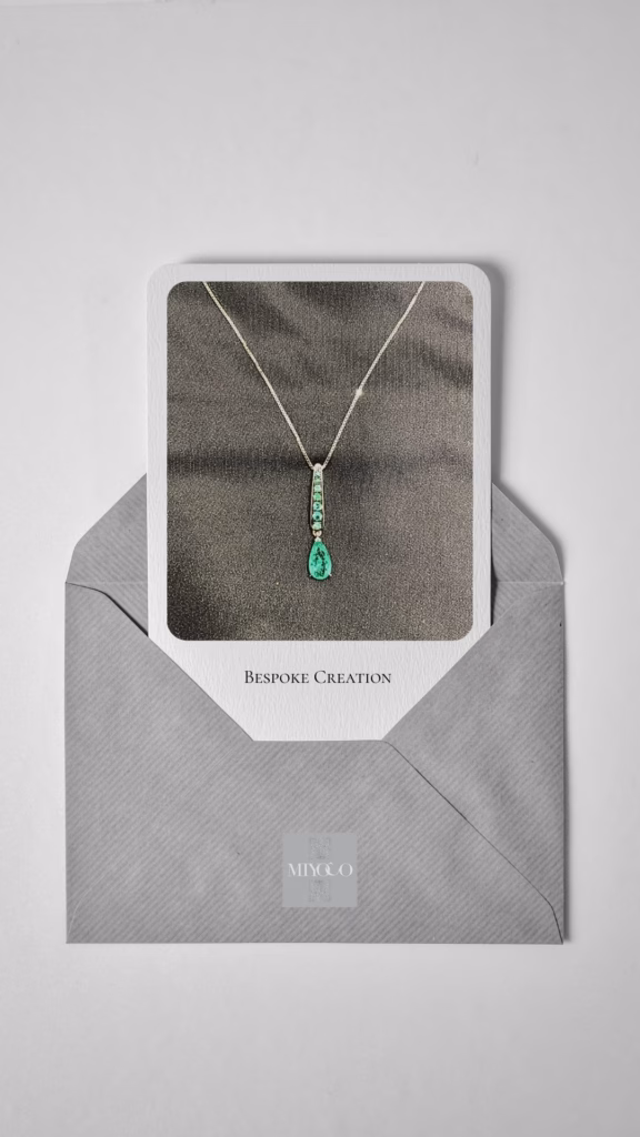 One of a kind Bespoke Creation - Emerald Drop Pendant