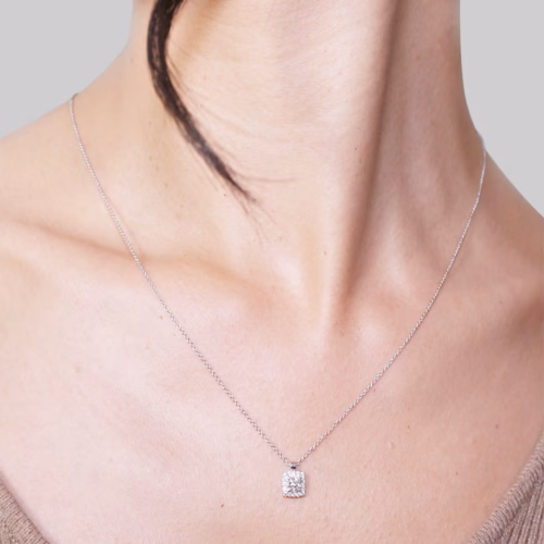Timeless Halo Diamond Necklace – Square in Everyday Life