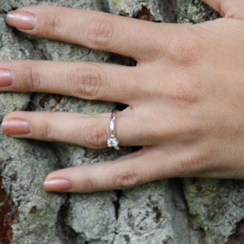 Happy Tulip Diamond Engagement Ring