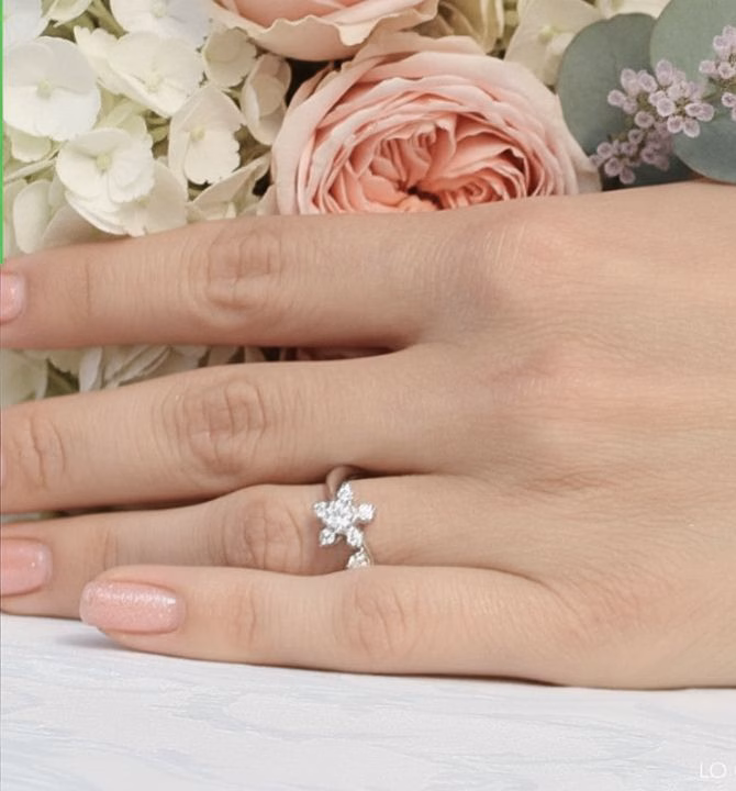 Mitsue Diamond Flower Engagement Ring