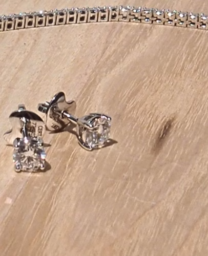 Diamond Stud Earrings with MIYOCO Screw Back