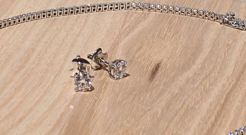 Diamond Stud Earrings with MIYOCO Screw Back