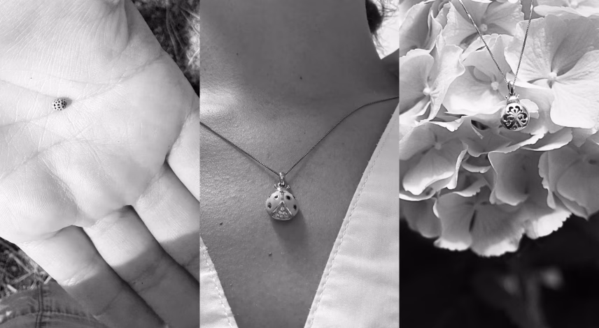 slow luxury with baby coccinella pendant